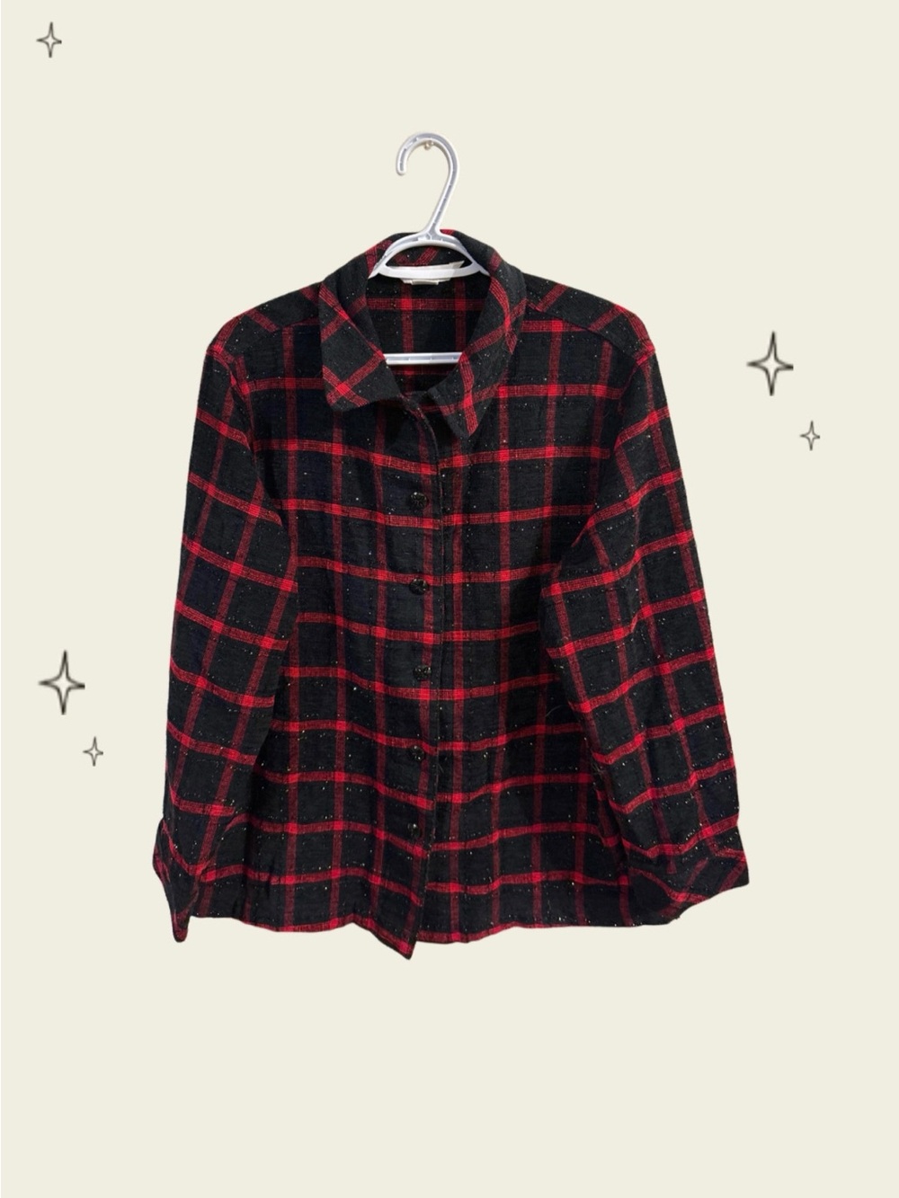 Black & Red Plaid Button-Front Women’s Jacket